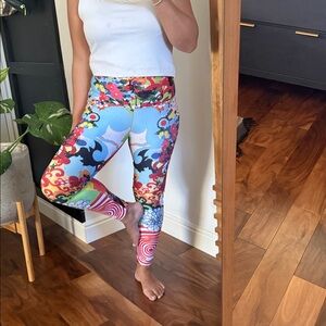 Lavaloka Mid rise‎ Vibrant Colorful Legging. Size S